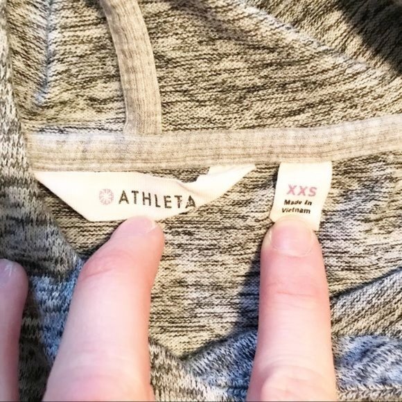 ATHLETA Batwing Robin Heather Gray Pullover Hood Sweater Sweatshirt Womens XXS - Picture 7 of 11